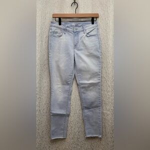 Old Navy Rockstar Super Skinny Built-in Sculpt Jeans Size 8 Light Wash Raw Hem
